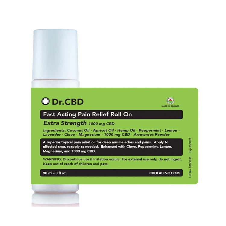 CBD Pain Roll On From Dr CBD Topical Breeze Label - CBD Oil Canada
