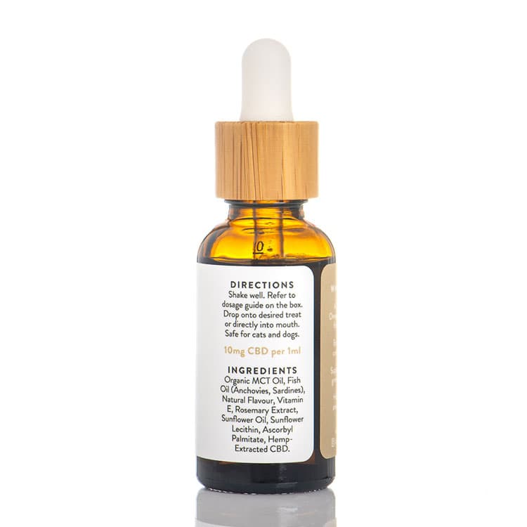 Paws CBD Oil From Delush Back Of Bottle Image - CBD Oil Canada