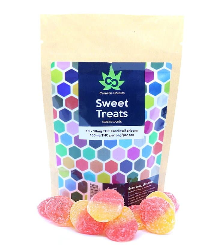 Cannabis Cousins Sweet Treats Fuzzy Peach slices, 100mg CBD