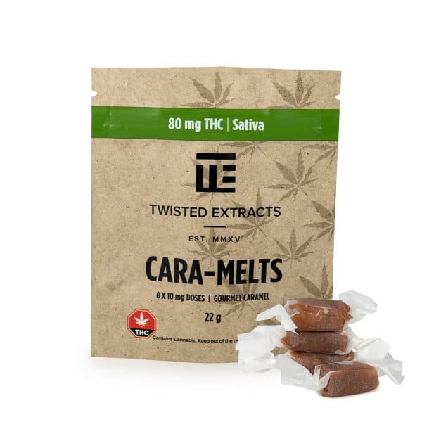 Sativa Cara-Melts package by Twisted Extracts, Tangerine flavour