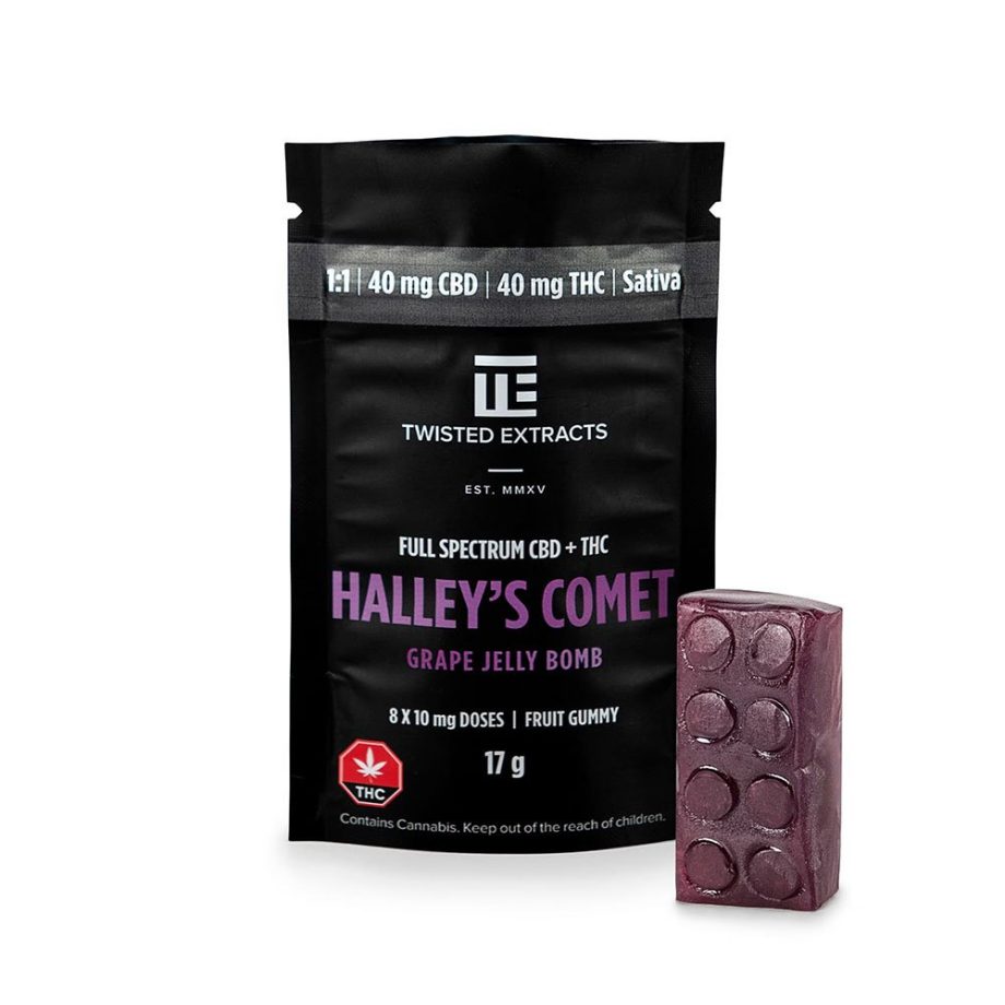 CBD-THC Halleys Comet Jelly Bomb from Twisted Extracts Grape