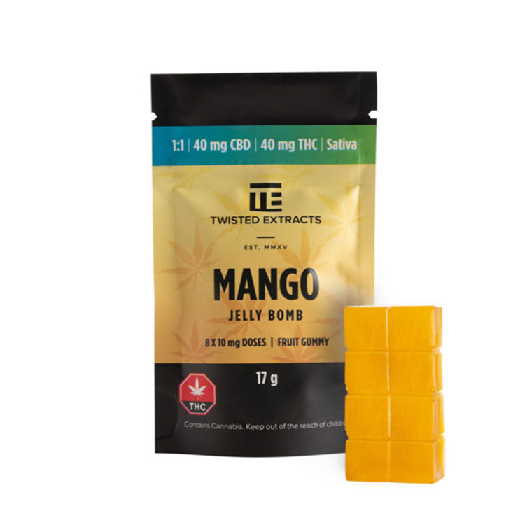 Mango CBD and THC JellyBomb from Twisted Extracts
