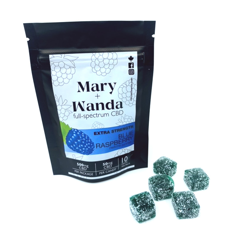 Blue Raspberry CBD Gummies from Mary and Wanda